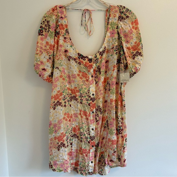 (SOLD) FREE PEOPLE NWT Callie Floral Sheer Tunic Size Large - Picture 4 of 15